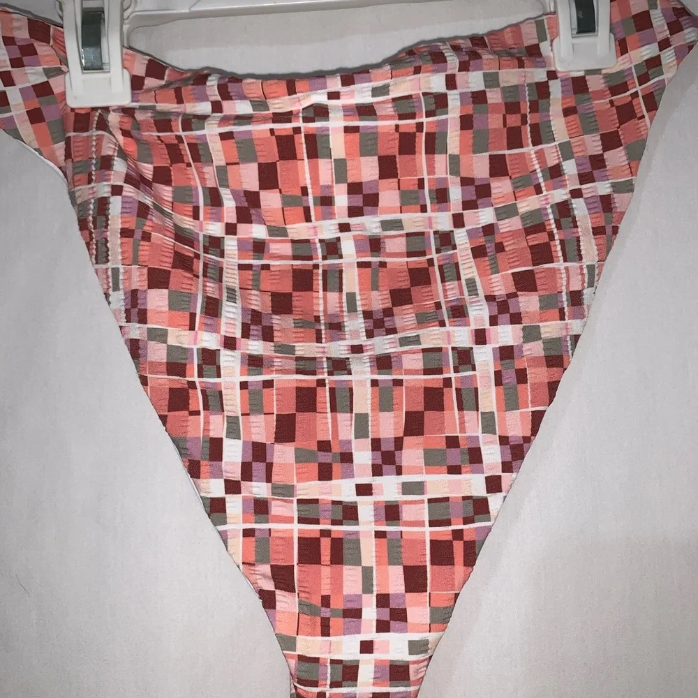 NWT L*Space Joy Bitsy Bikini Swim Bottoms Wrap Around Block Party Large